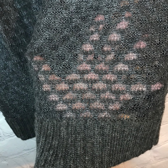 NWT Original Frenchi Gray Knit Sheer Wool Sweater - Picture 11 of 15